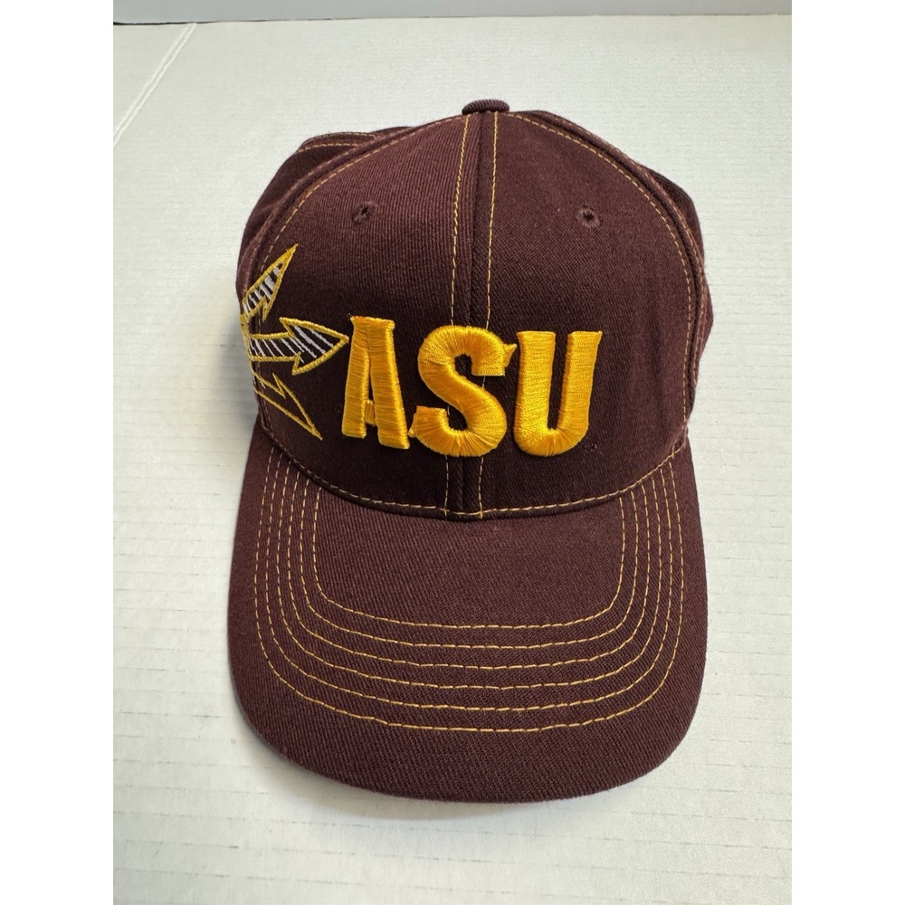 ASU Sun Devils Hat Cap One Fit Red‎ Baseball Hat Arizona State University Vtg